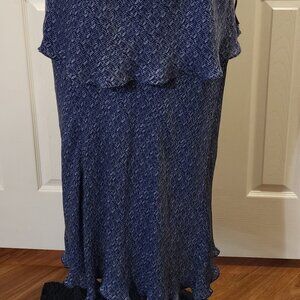 Lane Bryant - Venezia navy blue silk skirt with handkerchief hem detail